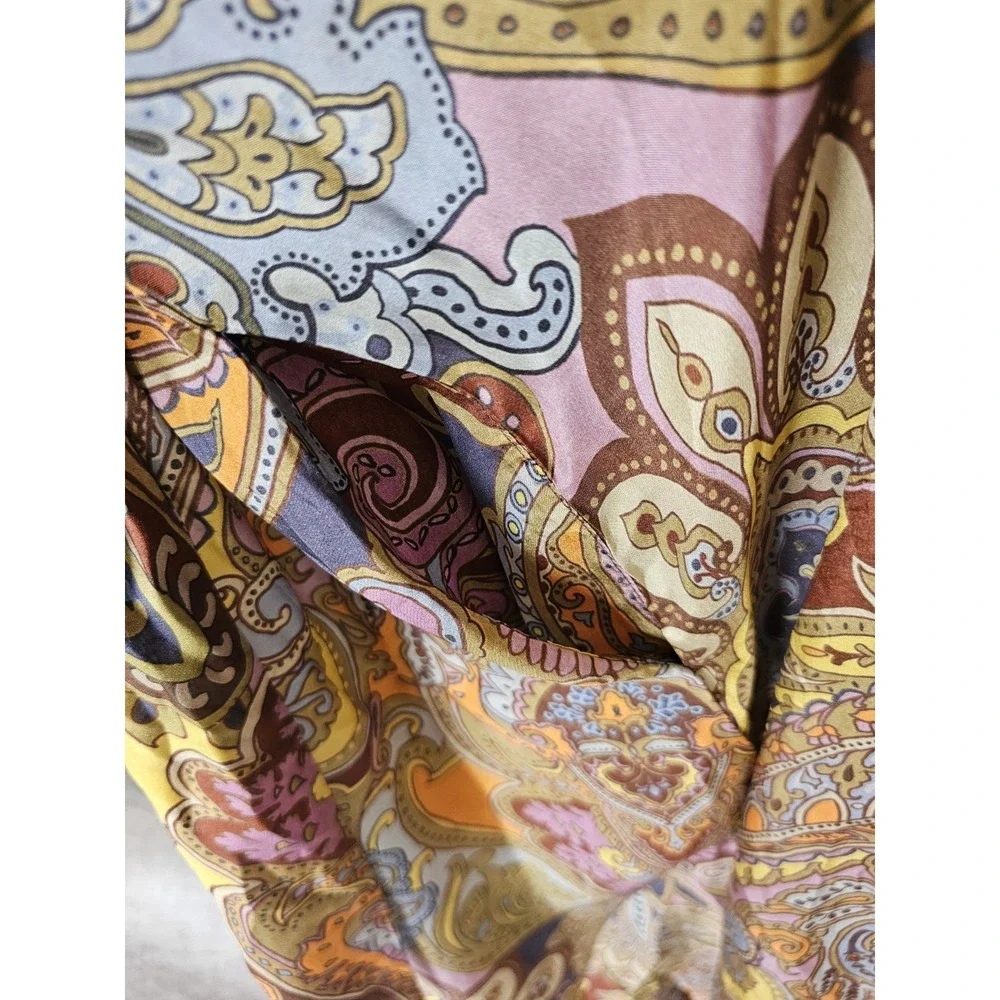 Johnny Was M Sandalwood Tove Kimono Duster 100% Silk Embroidery Pockets $435